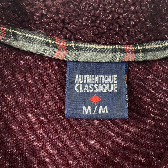 Vintage True North Canada 1/4 Zip Fleece Pullover Adult Medium Burgundy Sweater - Picture 4 of 10